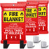 JJ CARE Fire Blanket – Pack of 4 + Gloves + Hook *New*